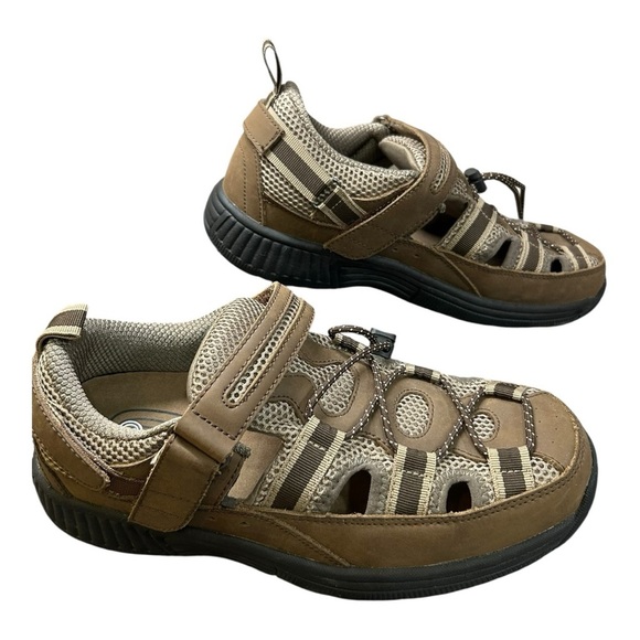 Orthofeet Clearwater Men’s Leather Closed Toe Sandals Brown Size 8.5 - Picture 7 of 16